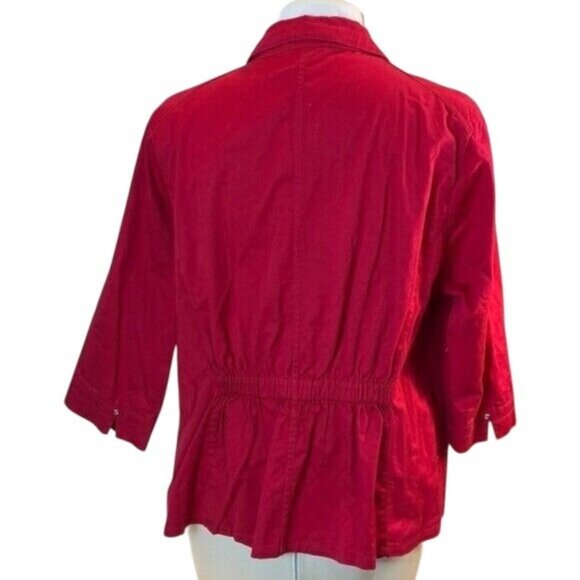CJ Banks Womens Red Zip-Up Jacket 1X - Picture 2 of 7